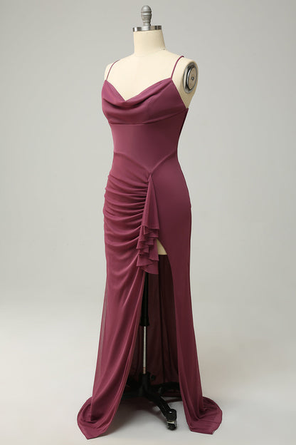 Spaghetti Straps Cross Back Desert Rose Plus Size Bridesmaid Dress