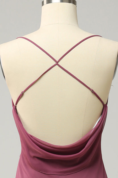 Spaghetti Straps Cross Back Desert Rose Plus Size Bridesmaid Dress