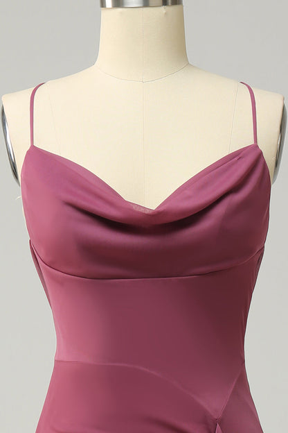 Spaghetti Straps Cross Back Desert Rose Plus Size Bridesmaid Dress