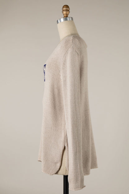 Lake Life Khaki and Navy Sweater