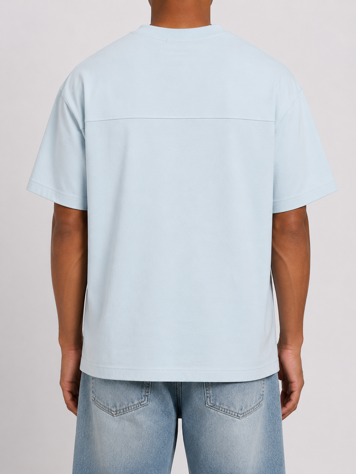 Black Label Small Logo premium T-shirt in blue, featuring a subtle logo design and comfortable fit.