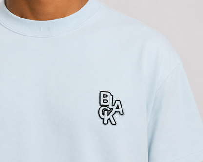 Black Label small logo blue premium T-shirt, casual men's tee with short sleeves and comfortable fabric.