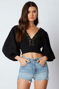 Lola Black Lace Crop Top