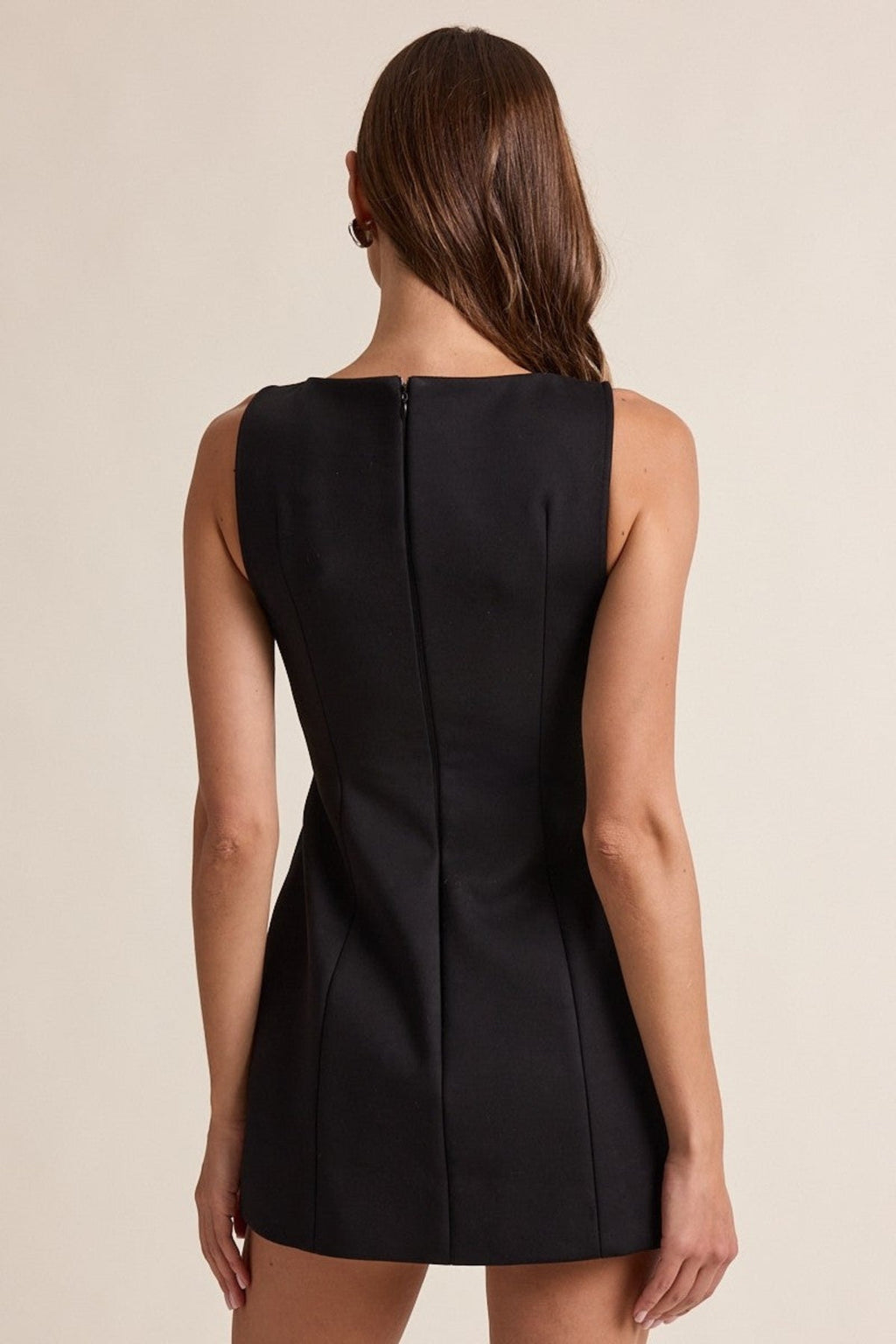 Going Places Black Boat Neck Mini Dress