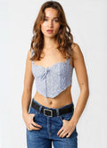 Eve Blue Stripe Bustier Corset Crop Top