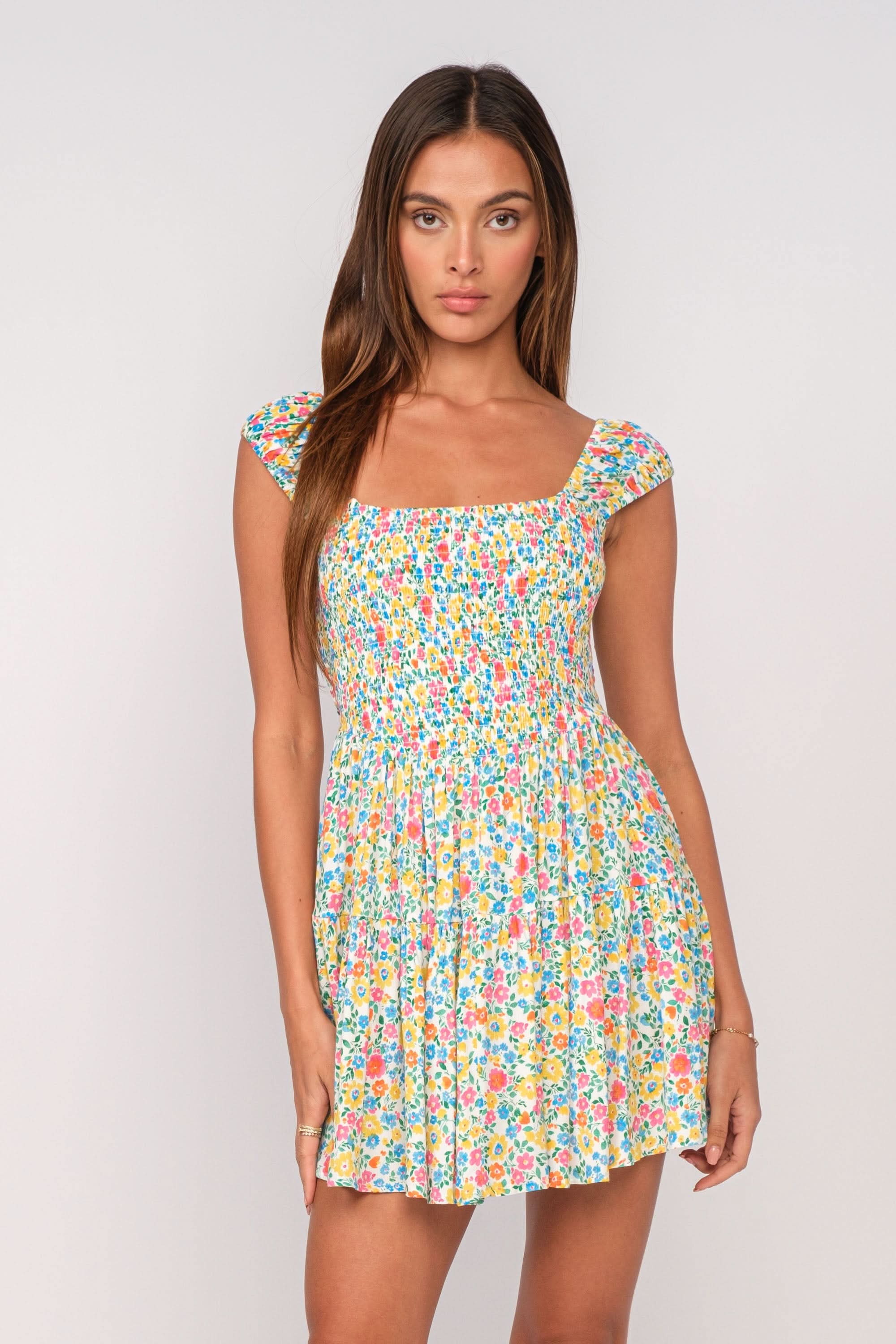Lily White Floral Mini Dress