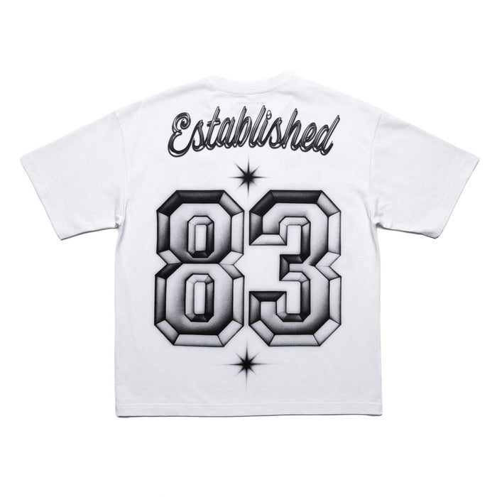 Cookies Draft Day SS Box Knit T-Shirt in white, featuring a classic crew neck and short sleeves with brand logo detail.