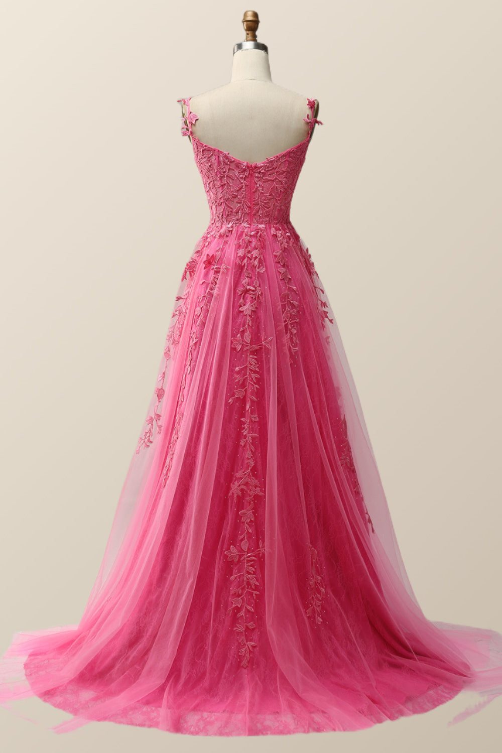 Navy Blue Lace Appliques A-line Long Formal Gown
