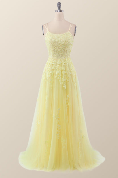 Lavender Lace Appliques A-line Long Formal Dress
