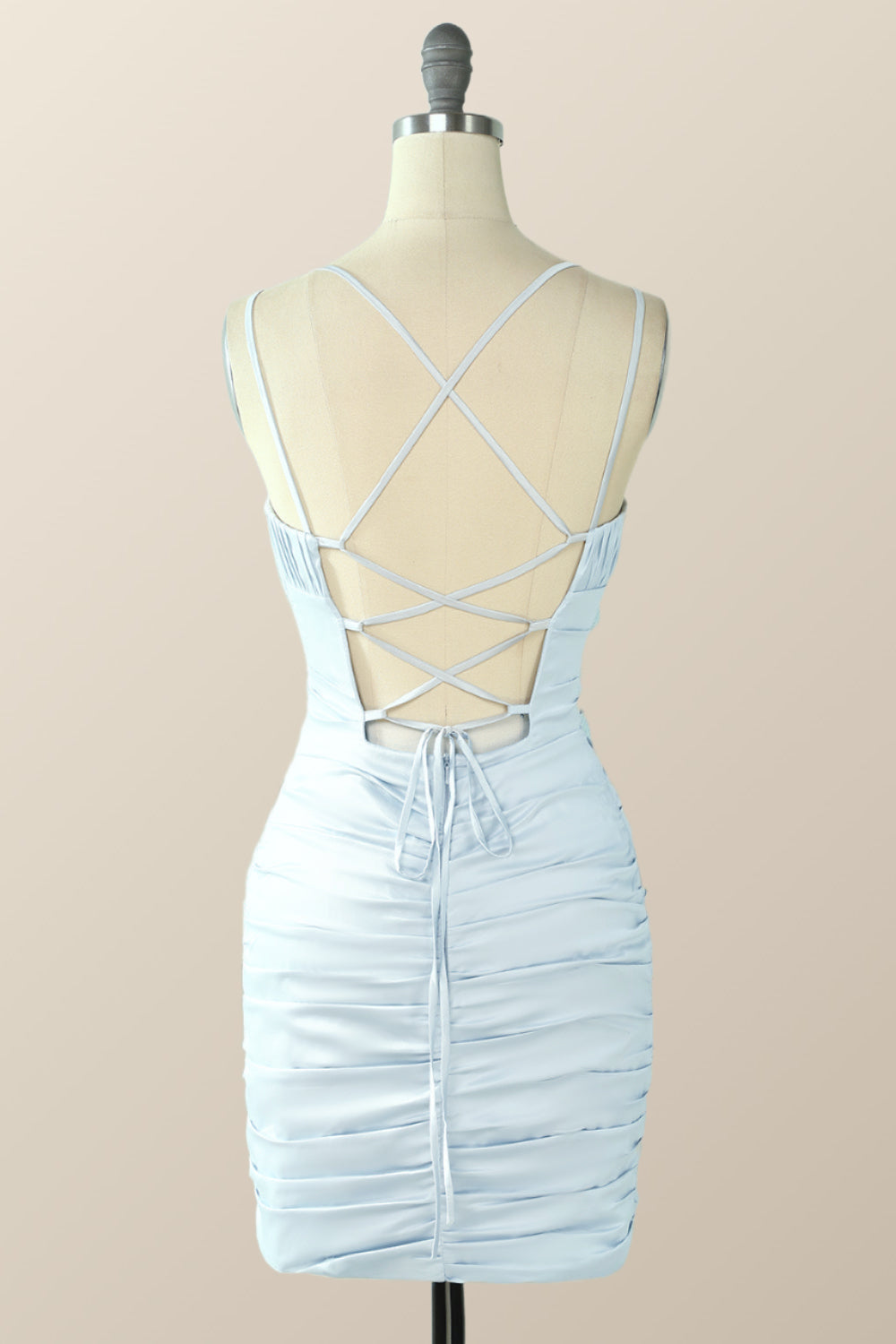Light Blue Straps Bodycon Mini Dress