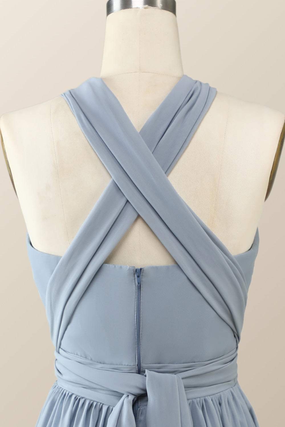 Misty Blue Chiffon Convertible Bridesmaid Dress