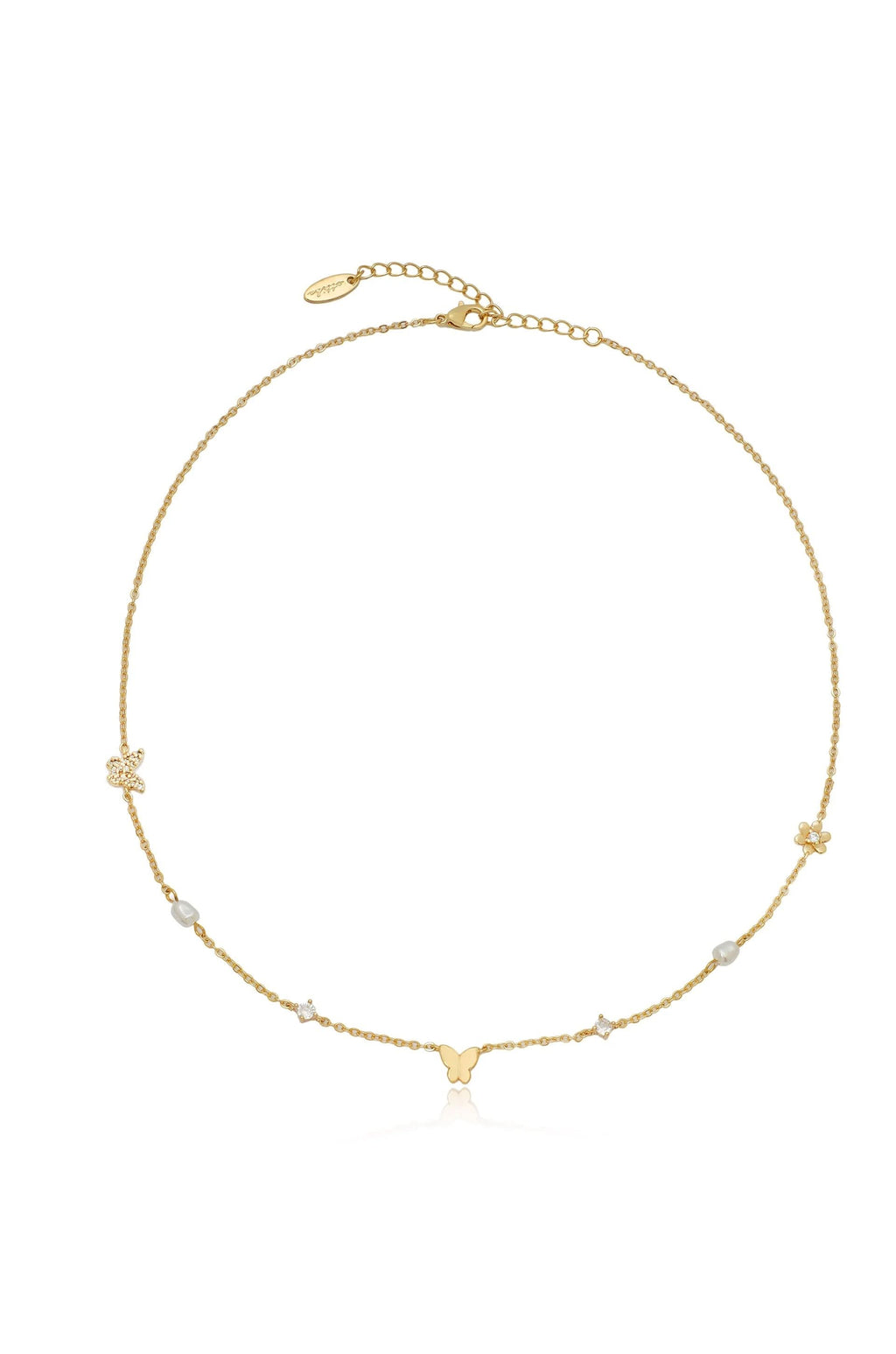 Ettika Subtle Butterflies and Pearl Necklace