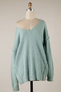 Harlow Mint V-Neck Pullover Sweater