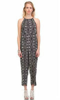 Fortuitous Black and White Aztec Print Jumpsuit