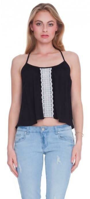 Lush Early June Black Lace Tank Top