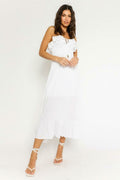 Delia White Strapless Midi Dress