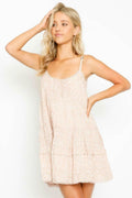 Evie Khaki Leaf Print Tank Dress