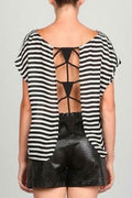 Love Me Back Black and White Striped Top