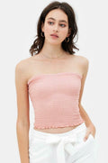 Kiss The Sun Blush Smocked Tube Top