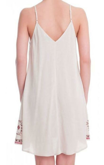 Heart of Mine Taupe Embroidered Shift Dress
