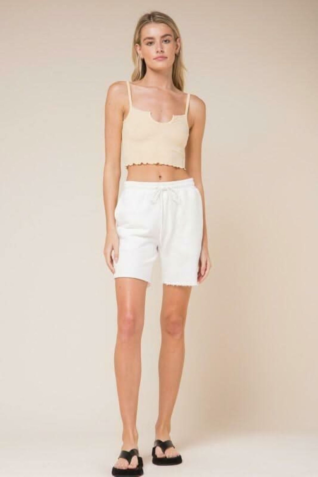 Don't Do It Vanilla Notch Cami Crop Top