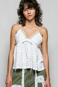 Kai White Babydoll Cami Top