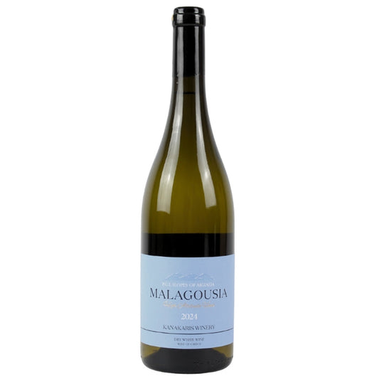Wine bottle with a blue label on a white background