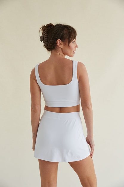 Kenzie Double Lined Crop Tank in White