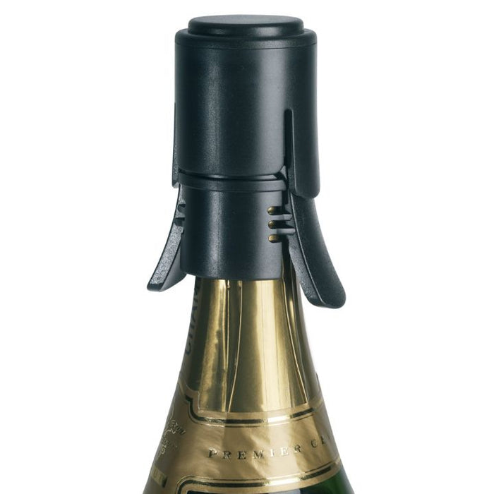 Le Creuset SW-101 Sparkling Wine Stopper [Black Nickel] in bottle