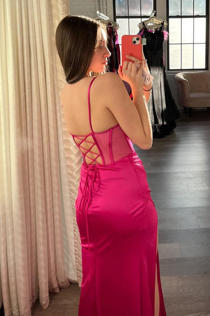 Black Mermaid Satin Long Formal Dress