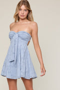 Edina Light Blue Strapless Mini Dress