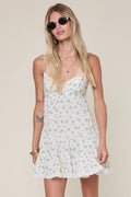 Macie Blue Floral Babydoll Mini Dress