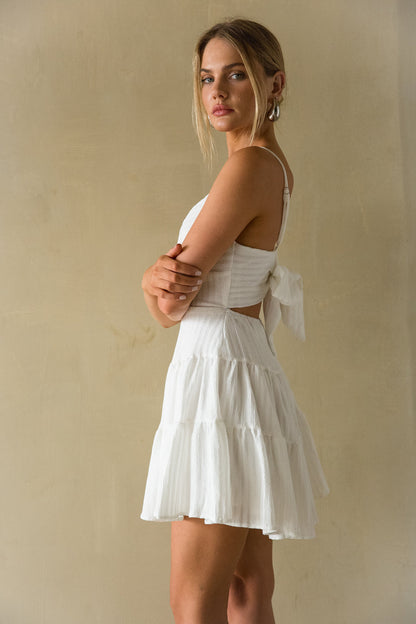 Martina Ribbed Tie Back Mini Dress