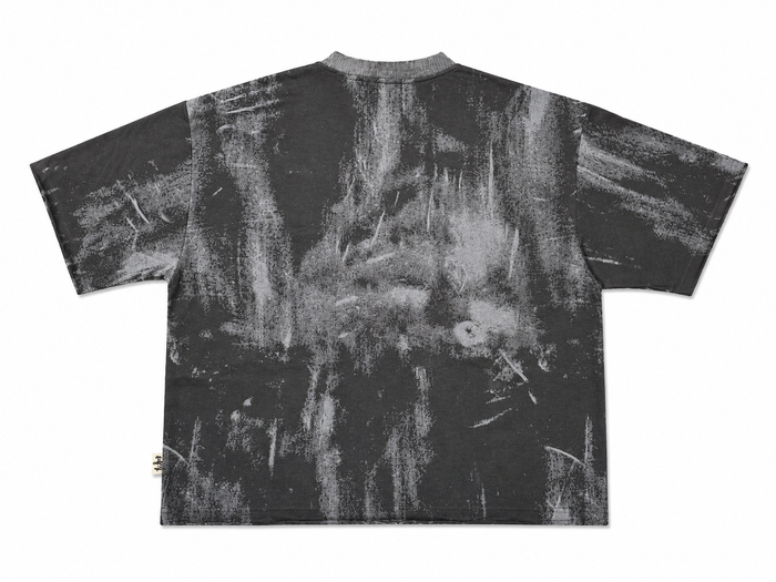 Men's BKYS Disaster Cropped Rhinestone T-Shirt in black, featuring a fitted design with sparkling rhinestone details.