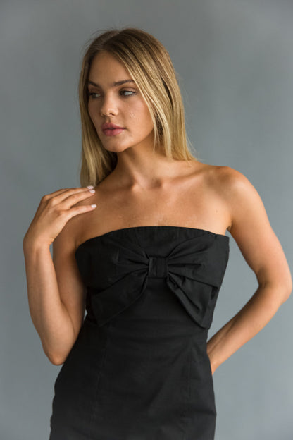 Mina Strapless Bow Bodycon Mini Dress