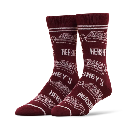 ODD SOX Hershey's Bar Socks 2 Pack featuring chocolate bar designs, comfortable casual socks for everyday wear.