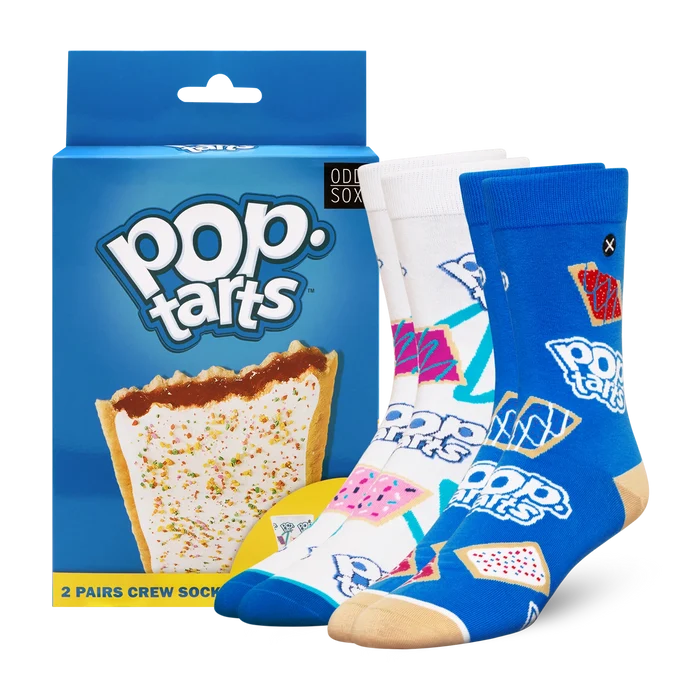 ODD SOX Pop Tart Socks 2 Pack featuring colorful, fun sock designs with bright pop tart patterns for casual wear.