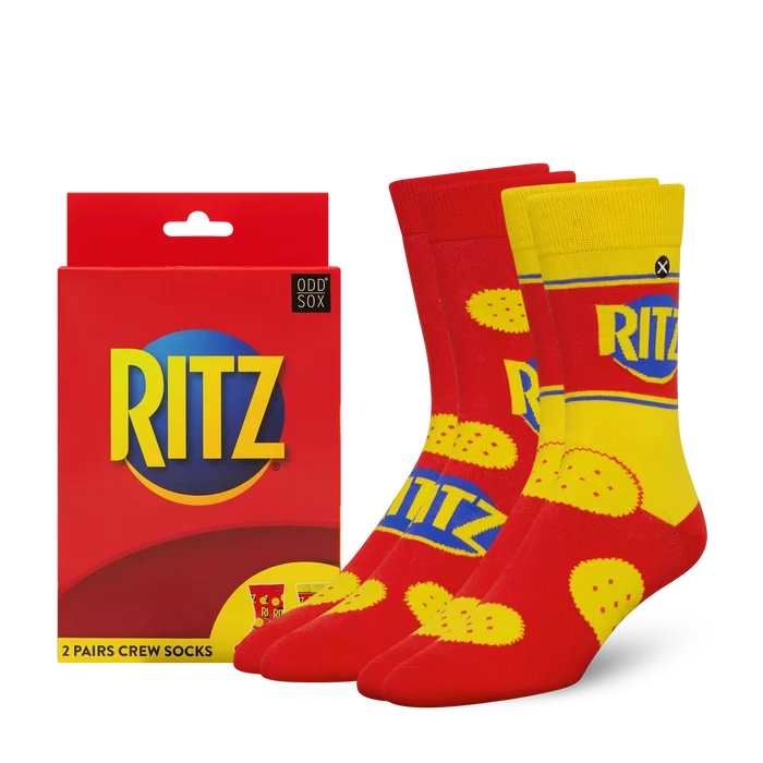 ODD SOX Ritz socks 2-pack, colorful casual socks with bold patterns, made for comfortable everyday wear.