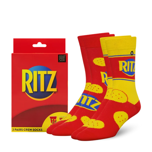 ODD SOX Ritz socks 2-pack, colorful casual socks with bold patterns, made for comfortable everyday wear.