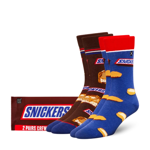 ODD SOX Snickers socks 2-pack featuring colorful, fun sock designs made by ODD SOX, perfect for casual wear