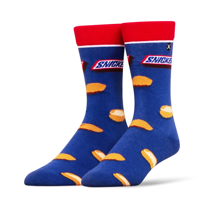 ODD SOX Snickers Socks 2 Pack featuring colorful, patterned crew socks with fun Snickers-themed designs and bold branding.