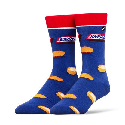 ODD SOX Snickers Socks 2 Pack featuring colorful, patterned crew socks with fun Snickers-themed designs and bold branding.