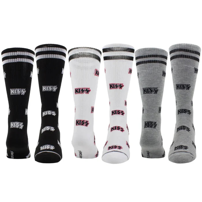 Perri's Kiss gift sock box with three pairs of colorful, patterned socks displayed in a gift box.