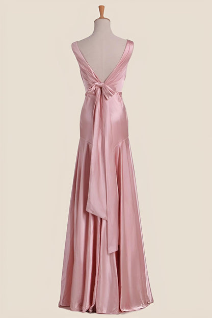 Light Blue V Neck Sheath Long Party Dress