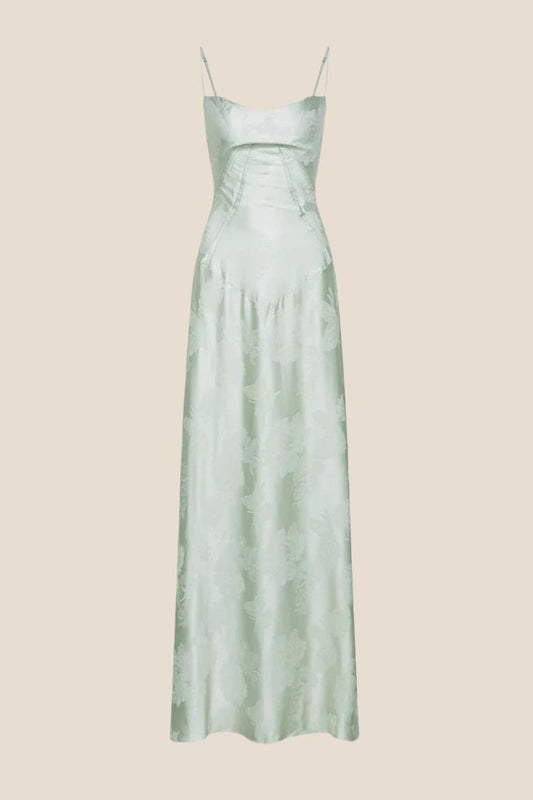 Dreamy Green Straps Long Dress