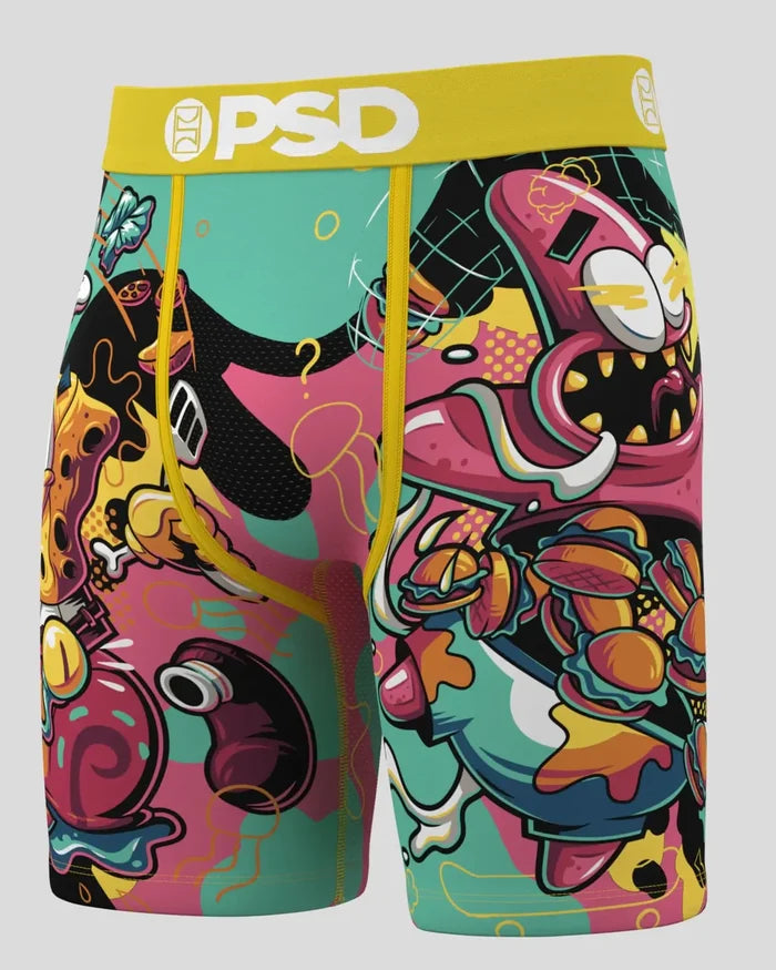 PSD Underwear SB Riffin boxers with colorful multi-patterned design, casual men's underwear with a comfortable fit.