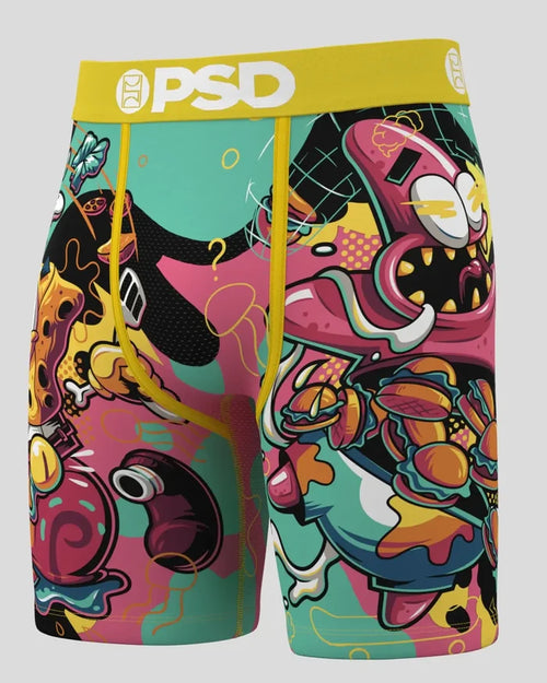 PSD Underwear SB Riffin boxers with colorful multi-patterned design, casual men's underwear with a comfortable fit.