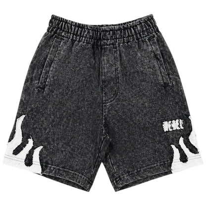 Kids' Rebel Minds Rebel Flame shorts in light grey featuring a casual fit and stylish design for active children.