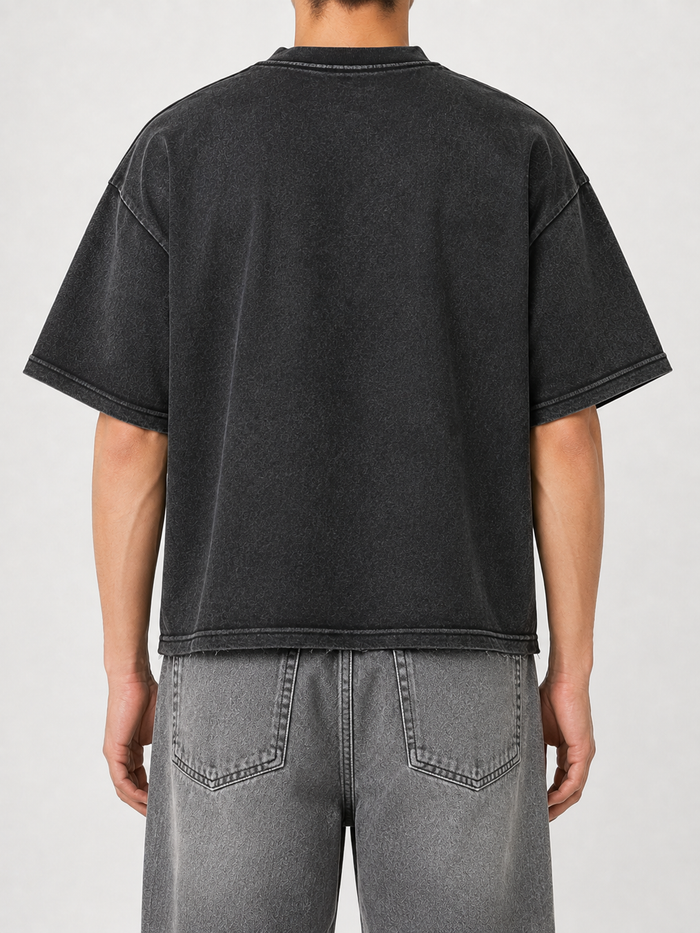 Black Rebel Minds Rebel To Saint cropped T-shirt with graphic design, casual streetwear style.
