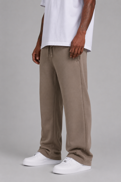 Rebel Minds ultra relaxed taupe sweatpants with elastic waistband and cuffs, casual fit, made for comfortable everyday wear.